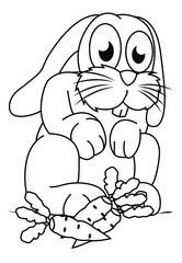 Rabbit cartoon with carrot