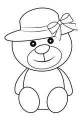 Fototapeta premium Cute Teddy bear Toy Colouring Activities