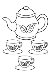 Tea pot Colouring Activities 