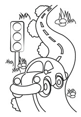  outline cartoon coloring book/animal/vegetable/ character