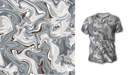 Marble seamless pattern. Ideal for fabric, wallpaper, textile, bedding, t-shirt print.Vector illustration. Isolated on white background