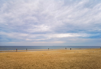 Beach near baltic sea in Swinoujscie in november