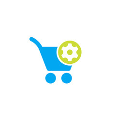 shopping cart and gear icon