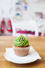 Cupcake served on table