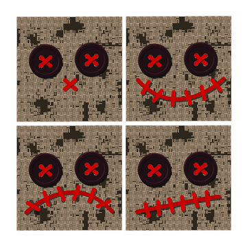 Bambola voodoo facce