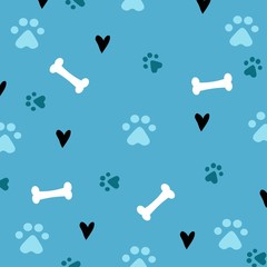 cute dog pattern illustration, colorful vector