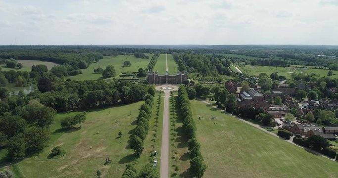 Hatfield House, England with long straight drive way