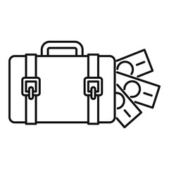 Money bag washing icon. Outline money bag washing vector icon for web design isolated on white background