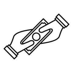 Take wash money icon. Outline take wash money vector icon for web design isolated on white background