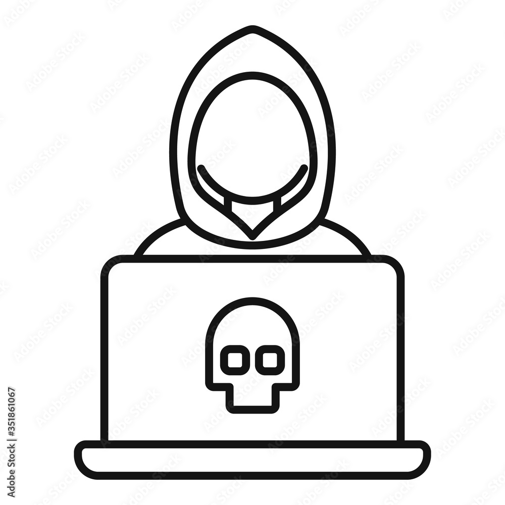 Poster hacker money laundering icon. outline hacker money laundering vector icon for web design isolated on