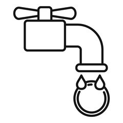 Money water tap icon. Outline money water tap vector icon for web design isolated on white background