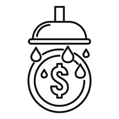 Wash bath coins icon. Outline wash bath coins vector icon for web design isolated on white background