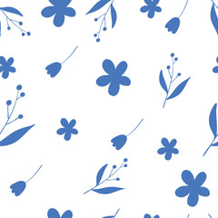 Beautiful seamless floral pattern background. Flower on white background.