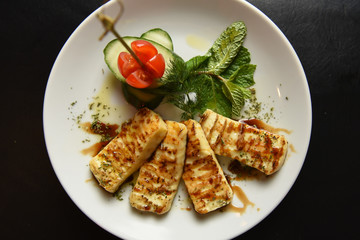 Halloumi Served with vegetables 