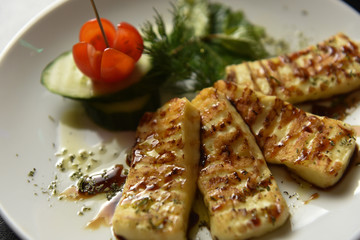 Halloumi Served with vegetables 