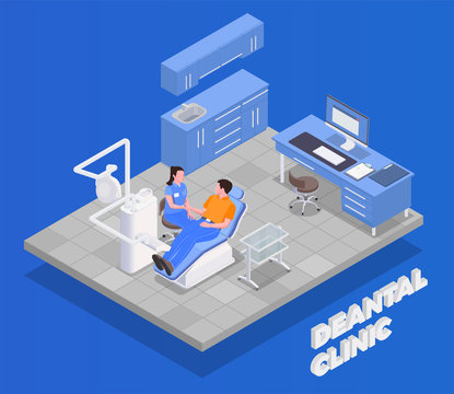 Dental Clinic Isometric Concept