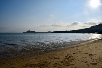 The view of the beach in morning.