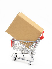 shopping cart with carton package