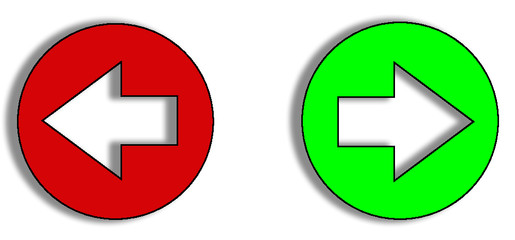 frecce percorsi verde rosso 