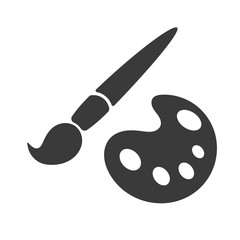 Paintbrush icon. Brush tool for drawing and painting in art. Isolated on a white background.