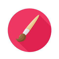 Paintbrush icon. Brush tool for drawing and painting in art. Isolated on a white background.