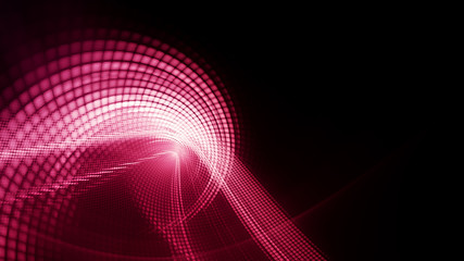 Obraz premium Abstract red and black background. Digital art fractal graphics. Composition of glowing curves and mosaic halftone effects. 3d illustration.
