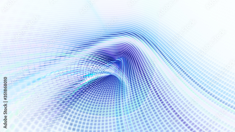 Fototapete abstract light background. digital art fractal graphics. composition of curves and mosaic halftone e