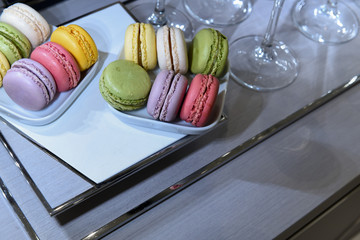 Colorful french macarons 