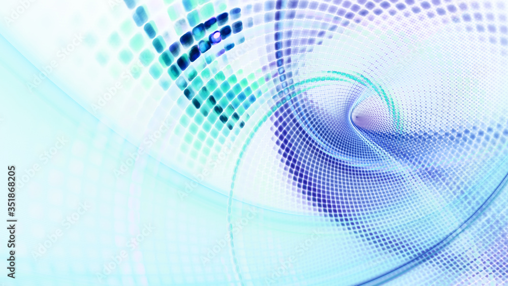 Poster abstract light background. digital art fractal graphics. composition of curves and mosaic halftone e