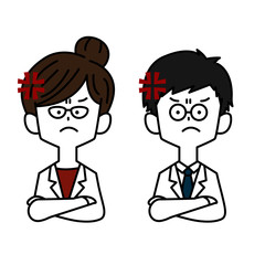怒る医者男女