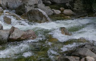 rapids on a fast cold mountain river
