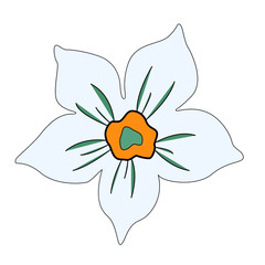 Hand drawn flower doodle style