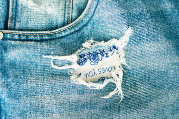 Denim trousers. Blue Jeans