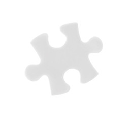 One blank puzzle piece isolated on white