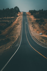 Nairobi, Kenya - DECEMBER 2018: LONG two way road in Kenya
