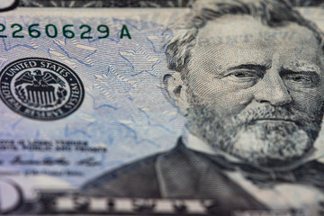 fragment of 50 dollar bill