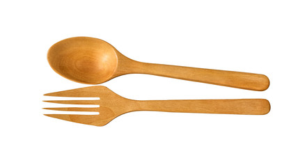 wooden spoon isolated on white