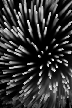 Spaghetti extreme close up black and white art.