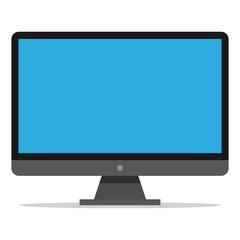 Fototapeta premium Computer Monitor with resolution ultra HD 4k and 16:9 aspect ratio widescreen display color flat style icon isolated on white background