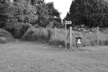 A public footpath in Horley, Surrey.