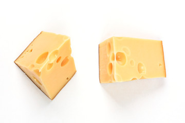 cheese on white background