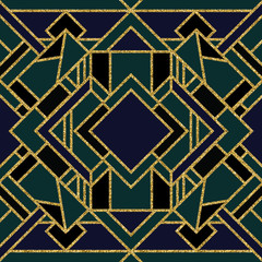 abstract black and green geometric black background