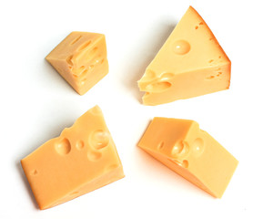 cheese on white background