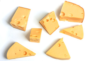 cheese on white background