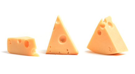 cheese on white background