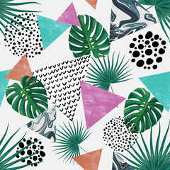 seamless background with palm trees