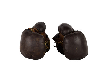 Vintage Boxing Gloves Isolated on White Background