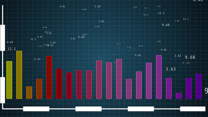 Naklejka premium Business candle graph chart with copyspace on the screen.