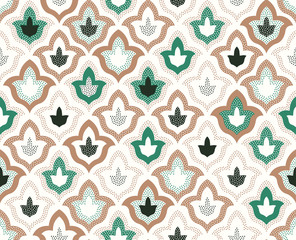 seamless doodle dots colorful islamic patchwork abstract pattern
