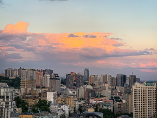 Fototapeta premium seattle skyline at sunset in Kiev